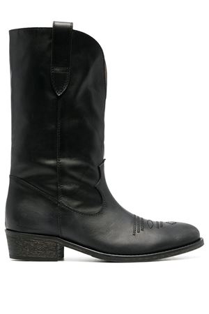 Black leather leather western-style boots VIA ROMA 15 | 3381NERO